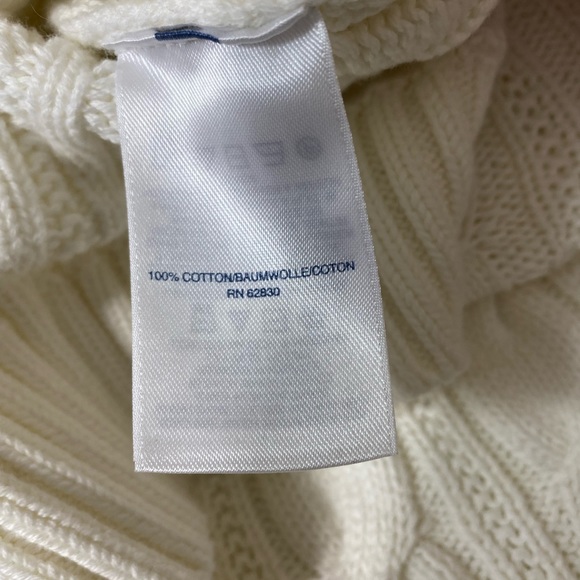 LAND’S END || Woman’s Cable white pull over sweater size Large - Picture 6 of 7